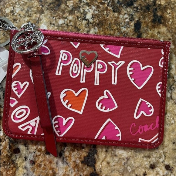 Coach Handbags - Coach Poppy Graffiti Red, Pink & White Hearts